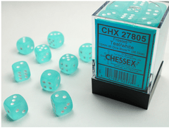 CHESSEX - FROSTED 36D6 TEAL/WHITE 12MM